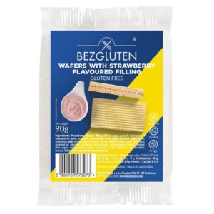 Bezgluten Erdbeercreme Waffeln glutenfrei