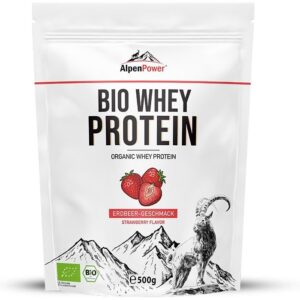 AlpenPower Bio Whey Protein- Erdbeere