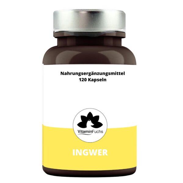 Ingwer + Kapseln - Ingwerpulver optimal Bioverfügbar von VitaminFuchs