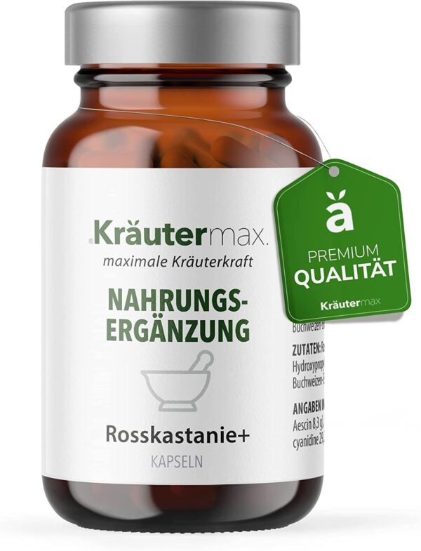 Kräutermax Rosskastanie plus Traubenkern und Buchweizen Kapseln