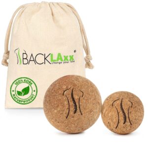 BACKLAxx® Massageball Set aus Kork mit Tasche