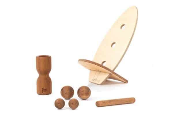 rollholz Balance Board Set groß Eiche helles Brett