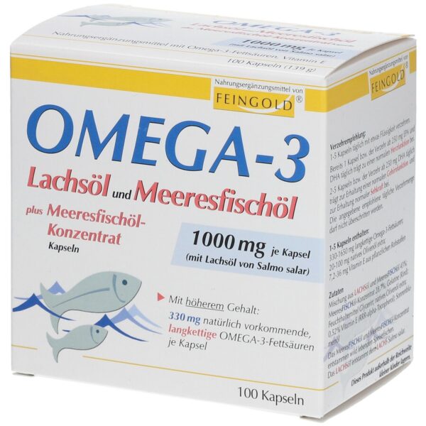 Omega-3 Lachsöl und Meeresfischöl Kapseln