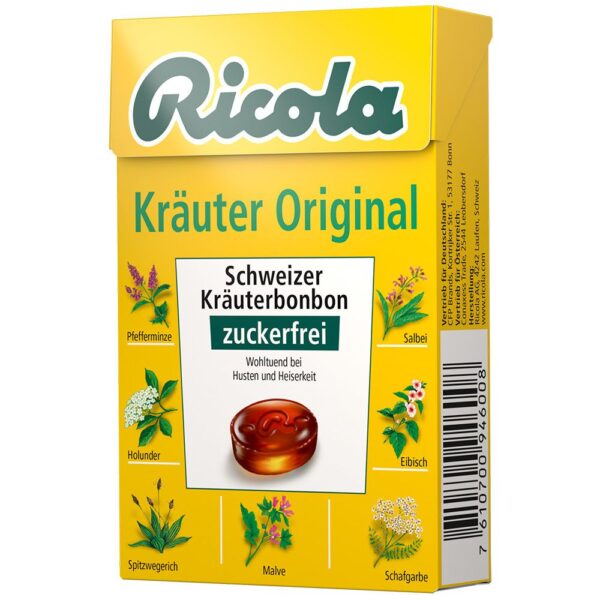 Ricola® Schweizer Kräuterbonbons Box Kräuter Original ohne Zucker