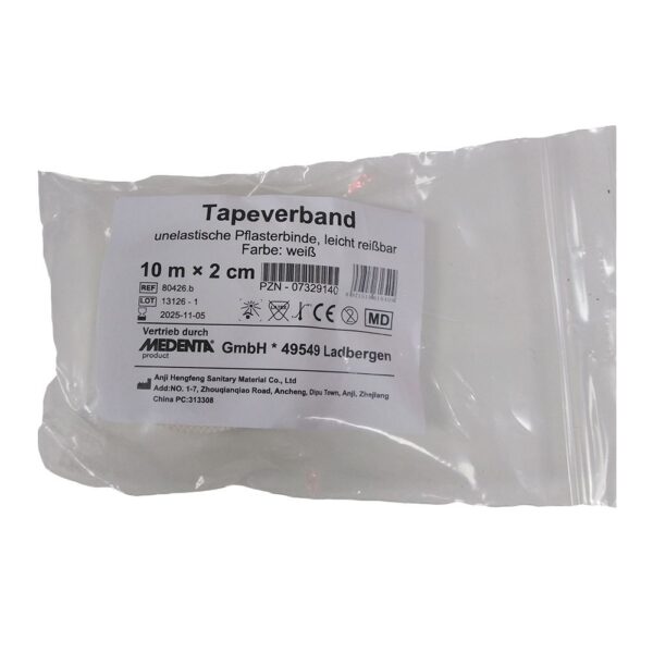 Tapeverband weiß 10 m x 2 cm