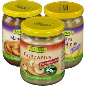 Rapunzel Bio weißes Mandelmus + Mandelmus + Cashewmus