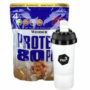 Weider Protein 80 Plus Caramel-Toffee + nu3 SmartShaker