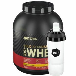 Optimum Nutrition 100 % Whey Gold Standard Banane + nu3 SmartShaker