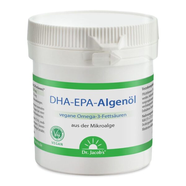 Dr. Jacob's DHA-EPA-Algenöl Kapseln Omega-3-Fettsäuren aus Algen vegan