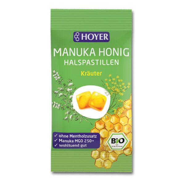 Hoyer Manuka Honig Halspastillen Kräuter