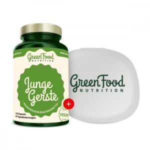 GreenFood Nutrition Junge Gerste + Kapselbehälter