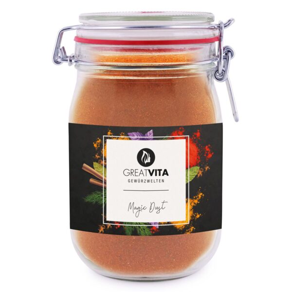 GreatVita Magic Dust Gewürz BBQ Rub zum Kochen im Bügelglas