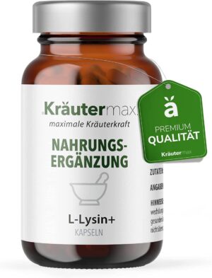 Kräutermax L-Lysin 575 mg plus Zink 5 mg Kapseln.