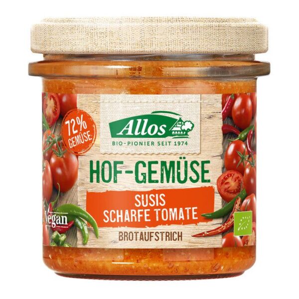 Allos Susis scharfe Tomate Aufstrich glutenfrei